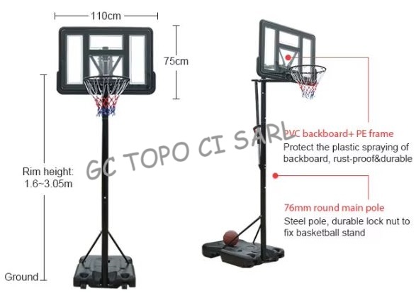 Panier de Basket 2.45m