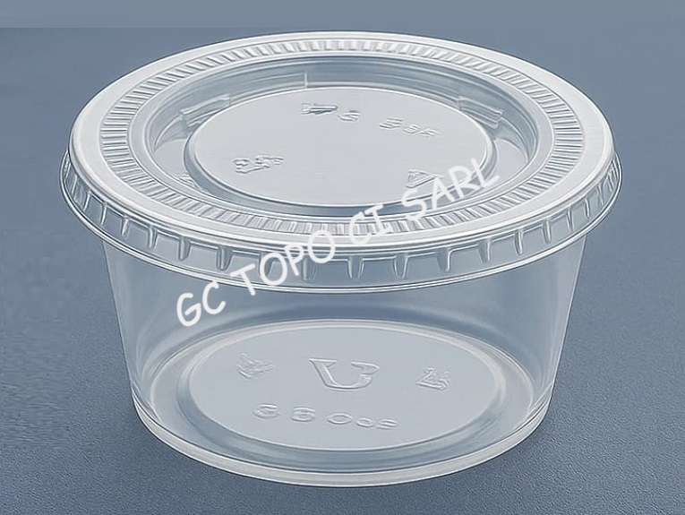 Pot sauce avec couvercle - 1 Oz (Lot de 100 pcs)